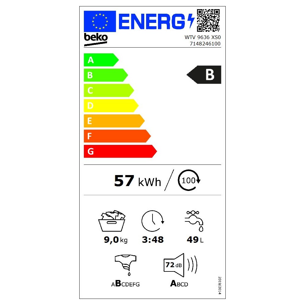 Beko WTV9636XS0 nuotrauka