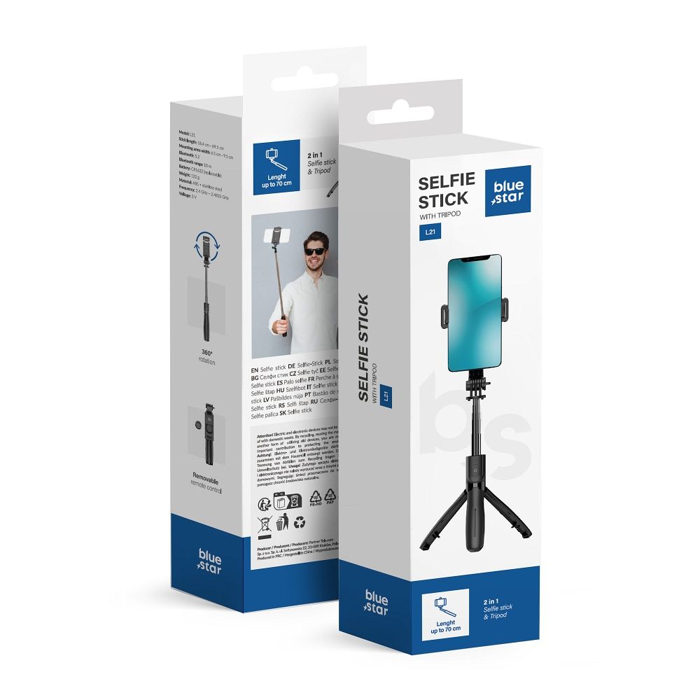Asmenukių lazda Blue Star L21 su trikoju, juoda nuotrauka