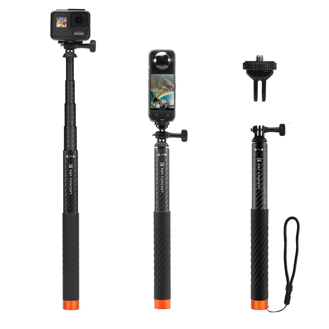 Asmenukių lazda K&F Concept Invisible Selfie Stick, 127 cm, anglies pluoštas nuotrauka