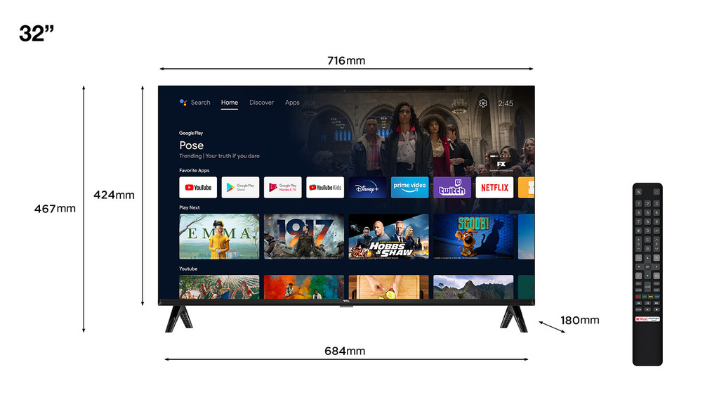 Televizorius TCL 32S5400A nuotrauka