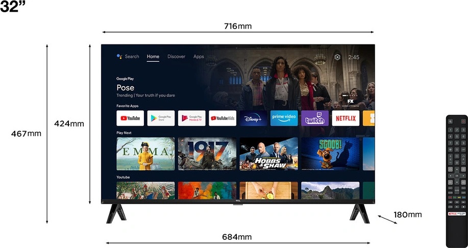 Televizorius TCL 40S5400A nuotrauka