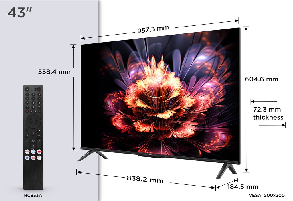 Televizorius TCL 43V6C nuotrauka