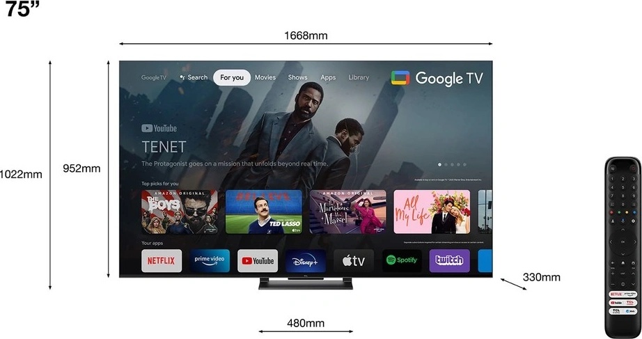 Televizorius TCL 75C745 nuotrauka
